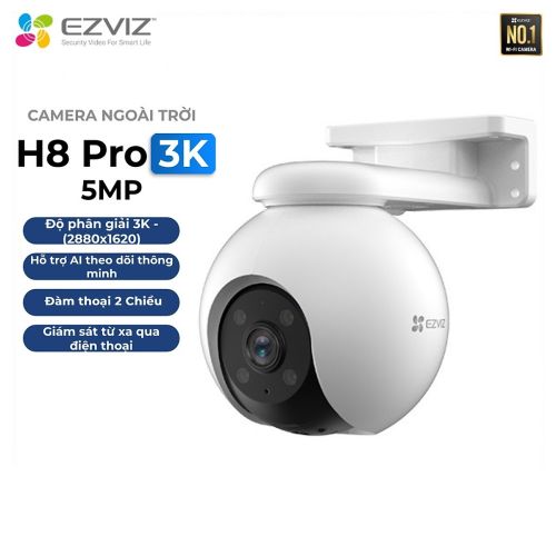 Camera Wifi Ngoài Trời EZVIZ H8 PRO 3K – Xoay 360, Có Màu Ban Đêm